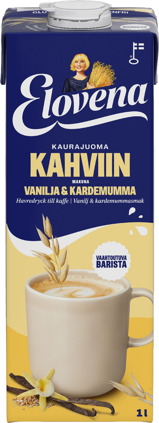 Elovena kaurajuoma kahviin 1l vanilja-kardemumma