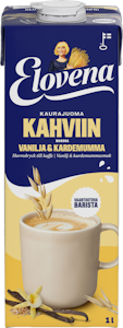 Elovena kaurajuoma kahviin 1l vanilja-kardemumma