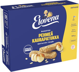 Elovena pehmeä kaurapatukka 6x30g banoffee