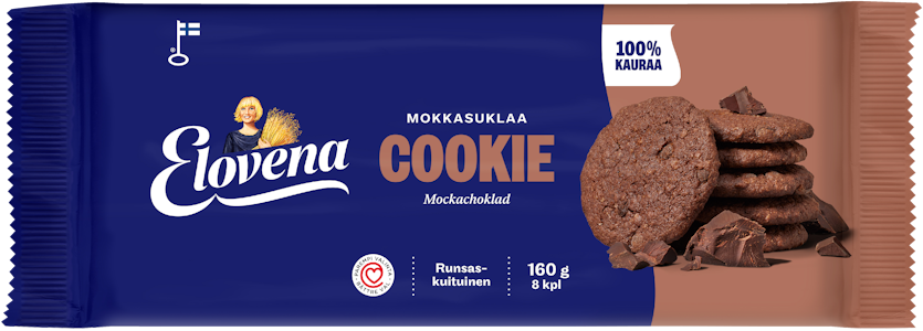 Elovena kauracookie 160g mokkasuklaa