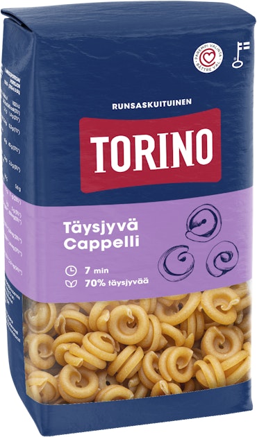Torino täysjyvä cappelli pasta 500 g | K-Ruoka Verkkokauppa
