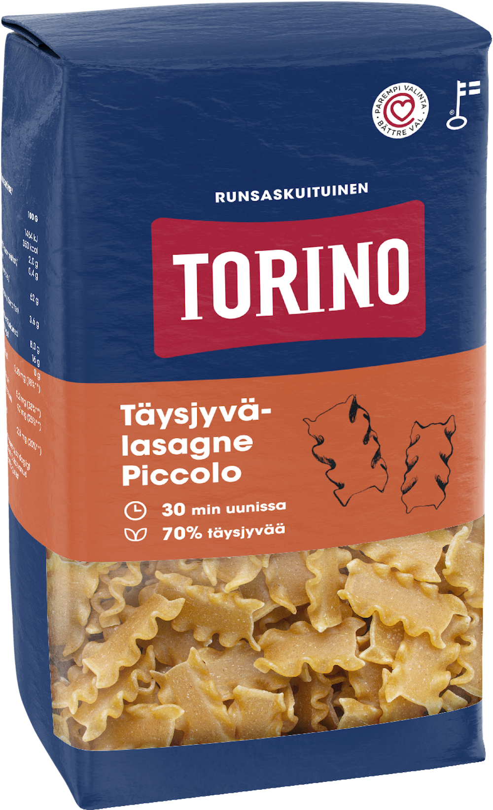 Torino täysjyvä lasagne piccolo 400 g — HoReCa-tukku Kespro