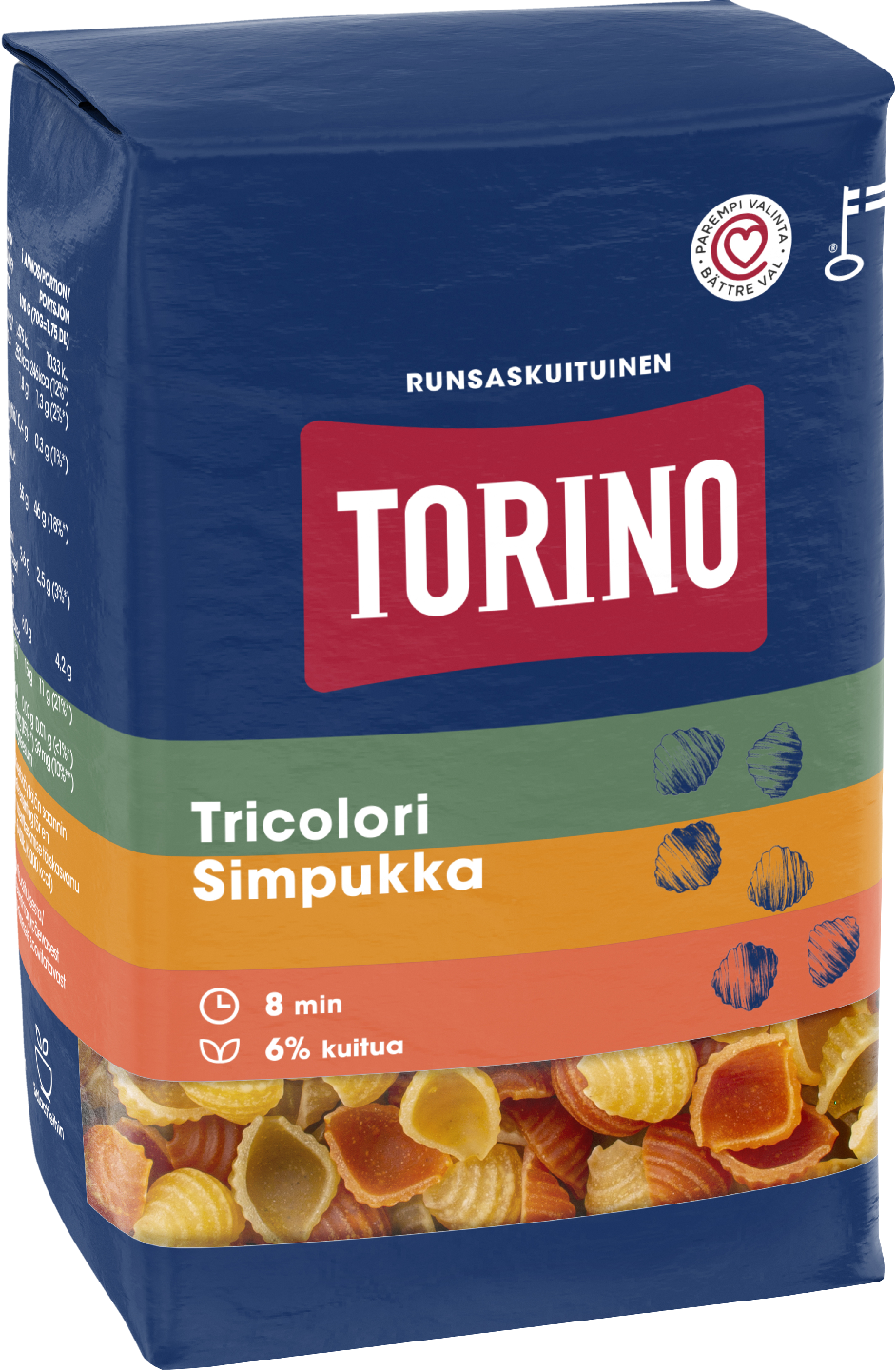 Torino tricolori simpukka pasta 425 g | K-Ruoka Verkkokauppa