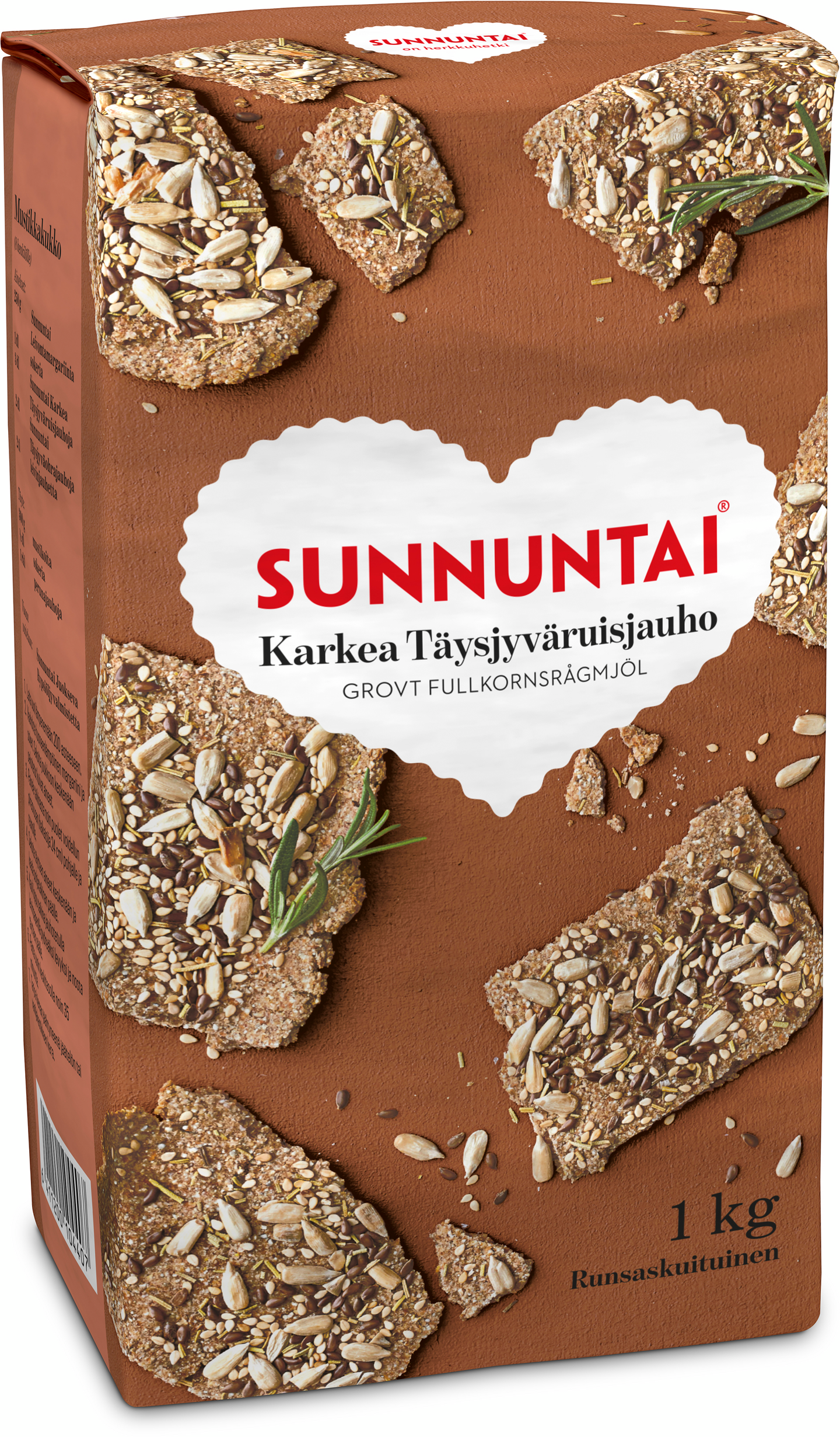 Sunnuntai Karkea täysjyväruisjauho 1 kg