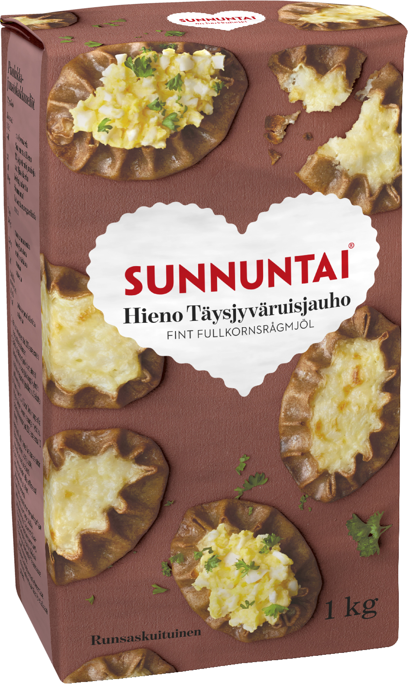 Sunnuntai Hieno täysjyväruisjauho 1kg