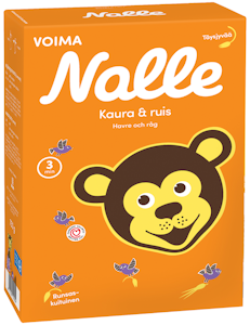 Nalle 750g kaura ja ruis täysjyväkaurahiutale ja ruislese