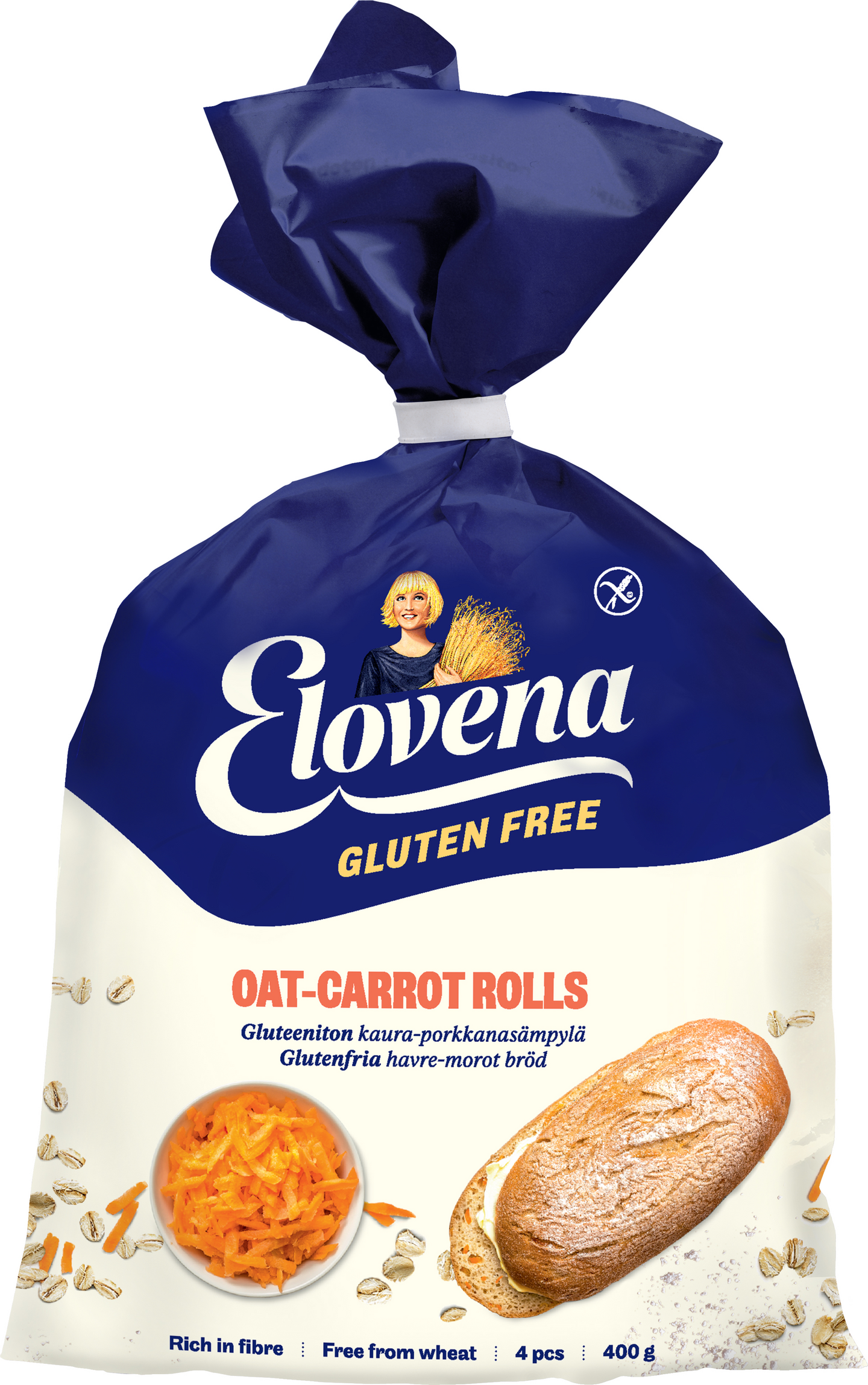 Elovena-Provena gluteenittomat kaura-porkkanasämpylät 400 g pakaste