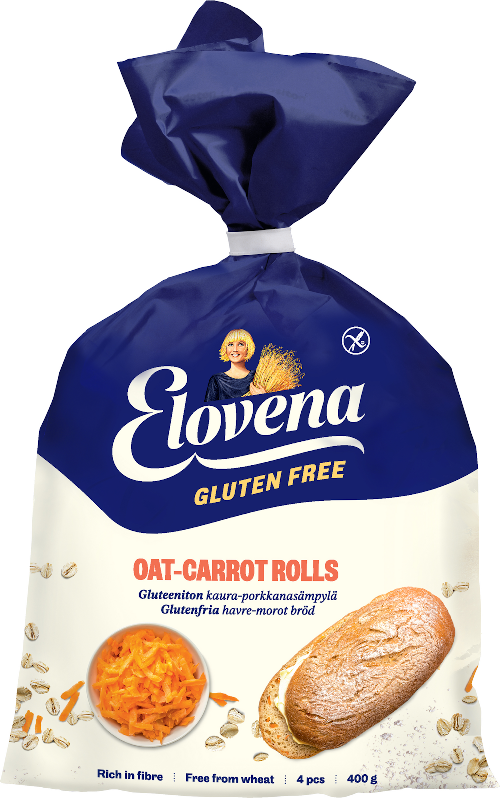 Elovena gluteenittomat kaura-porkkanasämpylät 400 g pakaste — HoReCa-tukku  Kespro