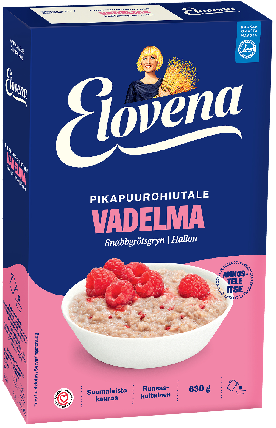 Elovena pikapuuro 630g vadelma