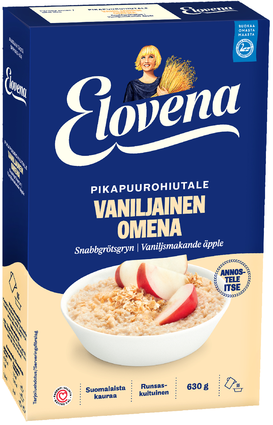 Elovena pikapuuro 630g vanilja-omena