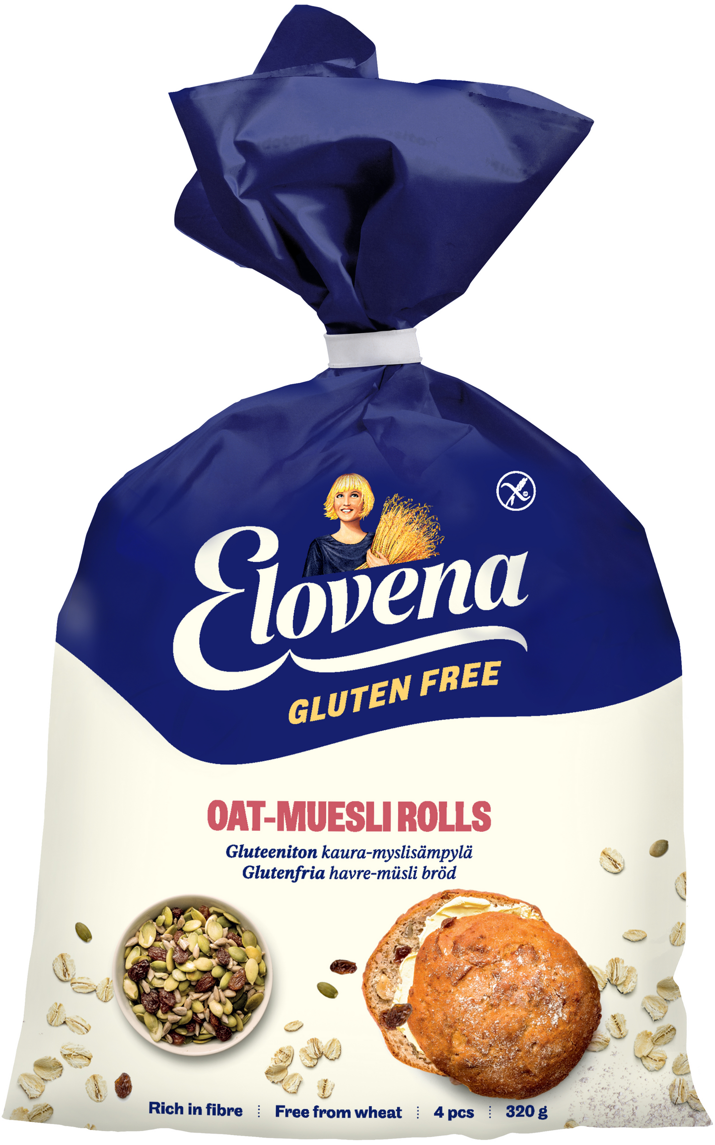 Elovena-Provena gluteenittomat kaura-myslisämpylät 320 g pakaste