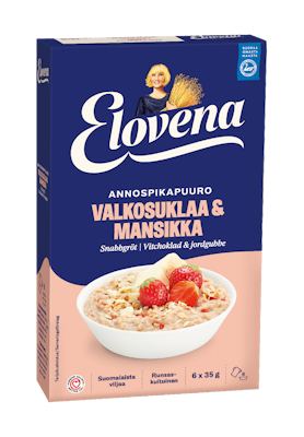 Elovena 6x35g annospikapuuro valkosuklaa-mansikka