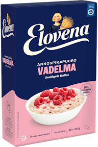 Elovena 12x35g annospikapuuro vadelma vähemmän sokeria