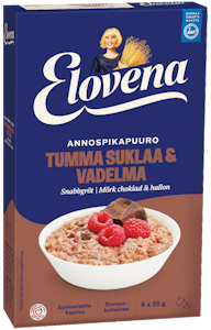 Elovena 6x35g annospikapuuro tumma suklaa-vadelma