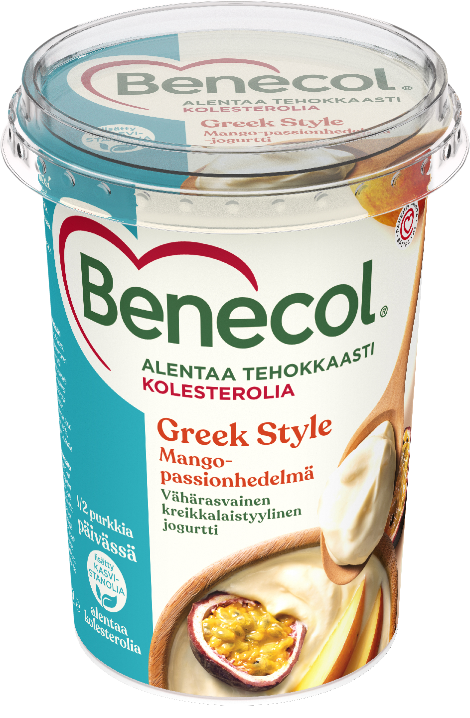 Benecol mango-passionhedelmä kreikkalaistyylinen jogurtti 450g