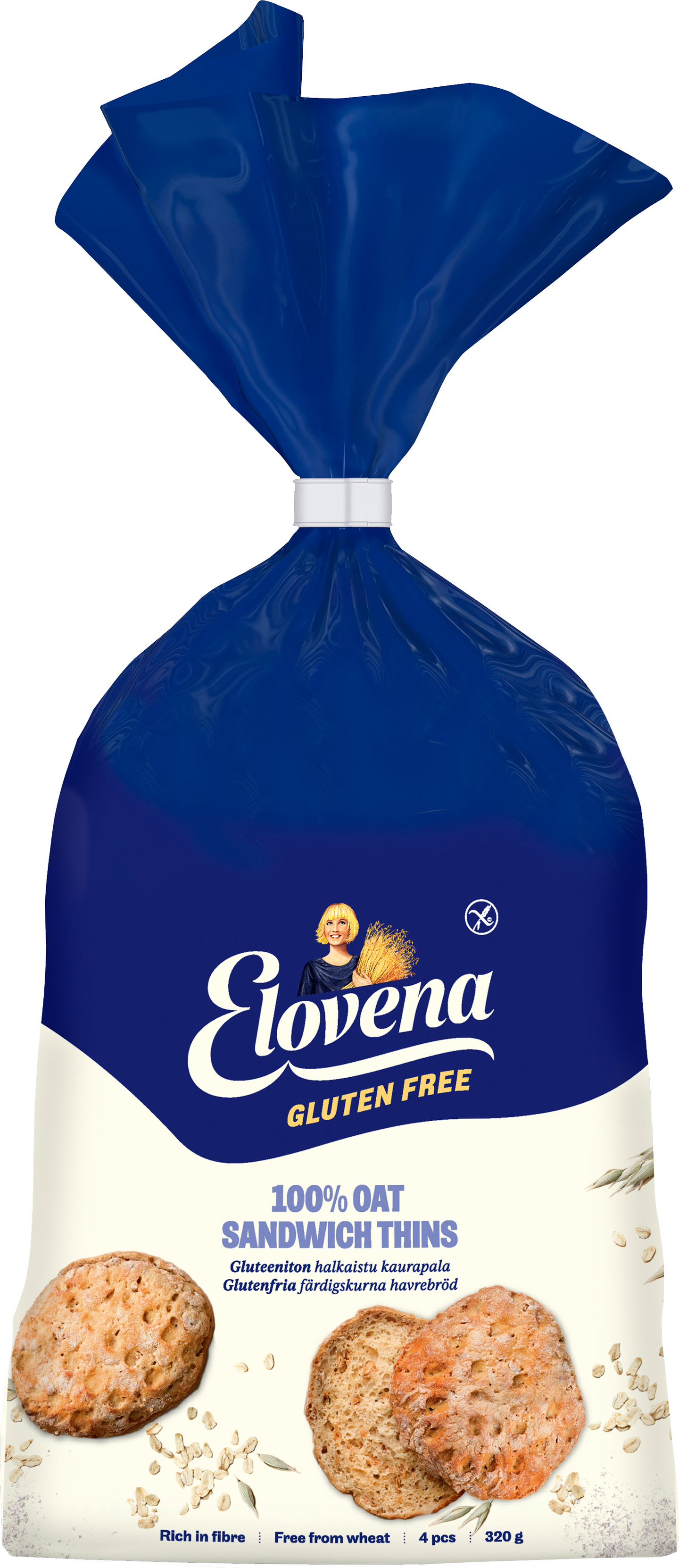 Elovena gluteenittomat halkaistut kaurapalat 4 kpl/320g pakaste