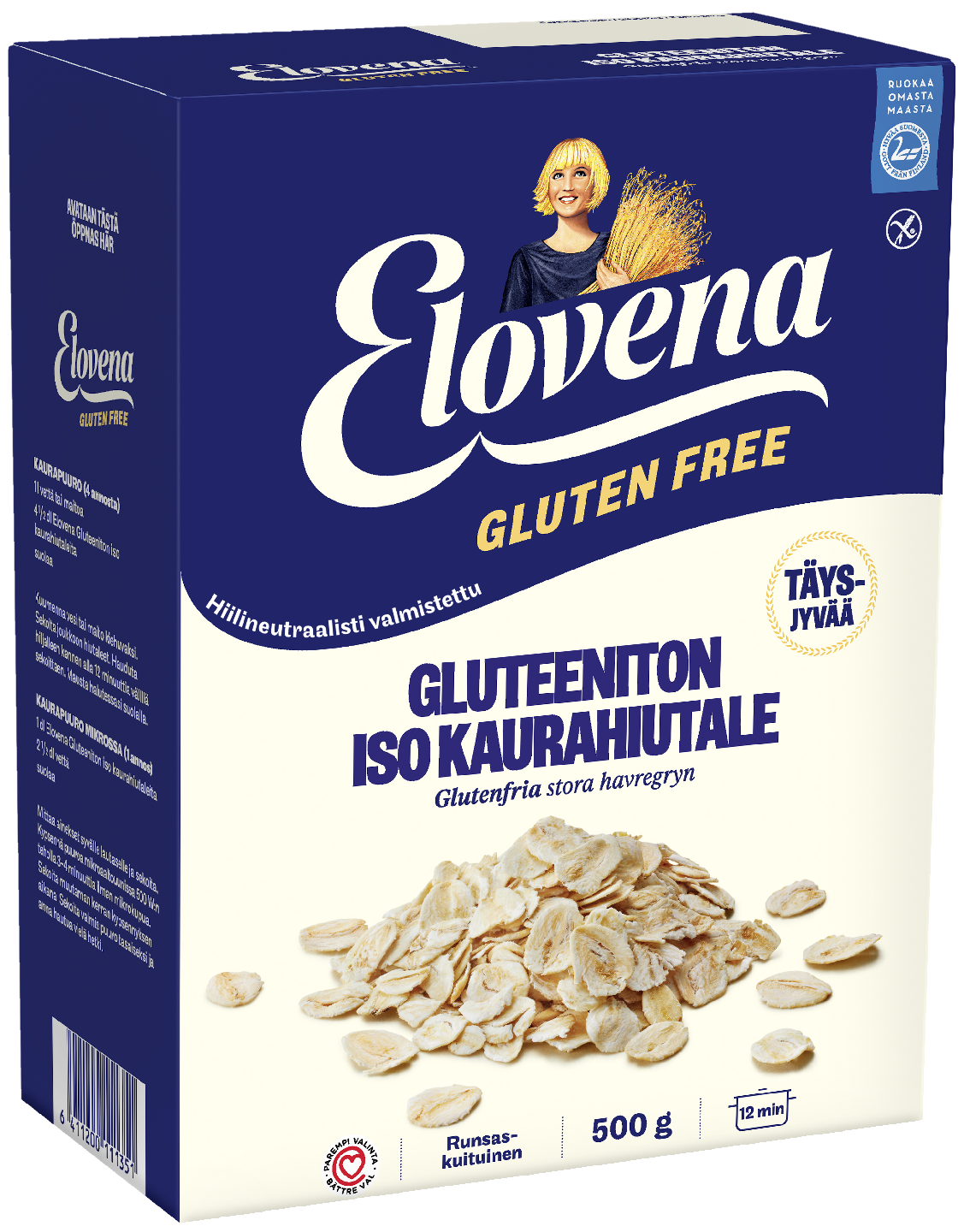 Elovena Gluteeniton iso kaurahiutale 500g