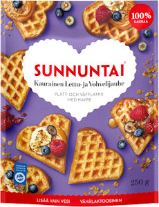 Sunnuntai Kaurainen Lettu- ja Vohvelijauho 100% kauraa 250g