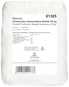 Elovena gluteeniton täysjyväkauralitiste 20kg