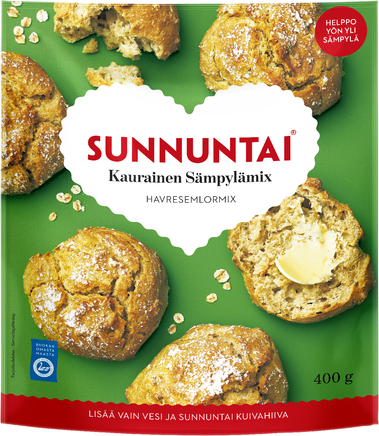 Sunnuntai Kaurainen Sämpylämix 400g | K-Ruoka Verkkokauppa