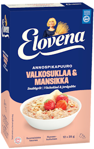 Elovena 12x35g annospikapuuro valkosuklaa & mansikka