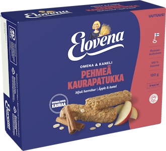 Elovena 6x30g omena-kaneli pehmeä kaurapatukka