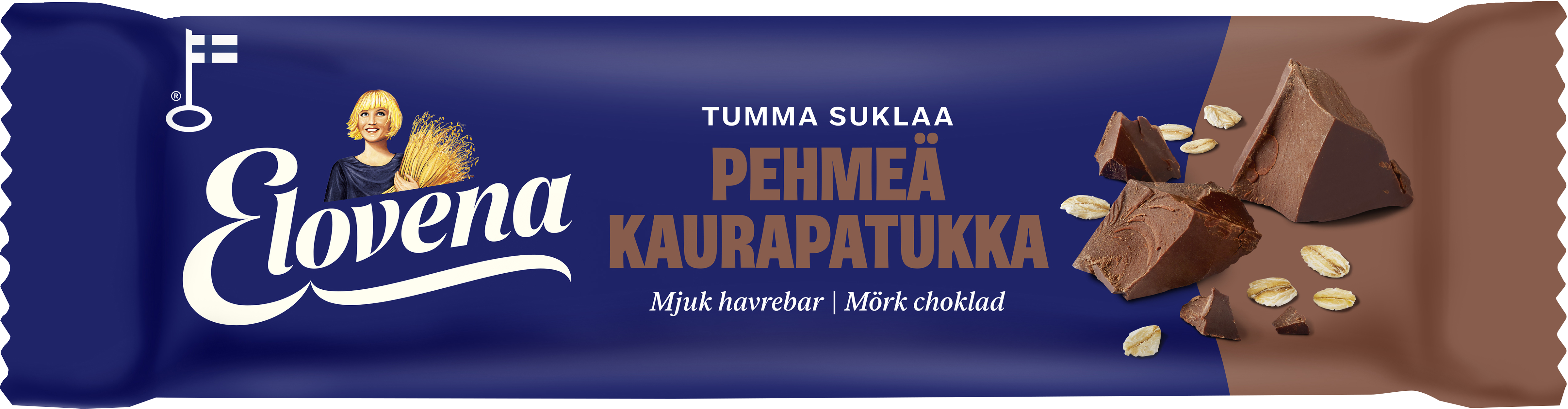 Elovena tumma suklaa pehmeä kaurapatukka 30g