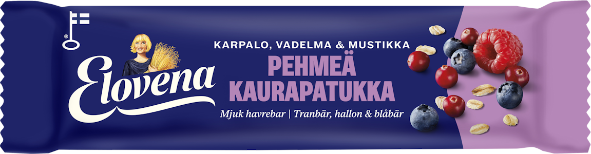 Elovena pehmeä kaurapatukka karpalo-vadelma-mustikka 60x30g