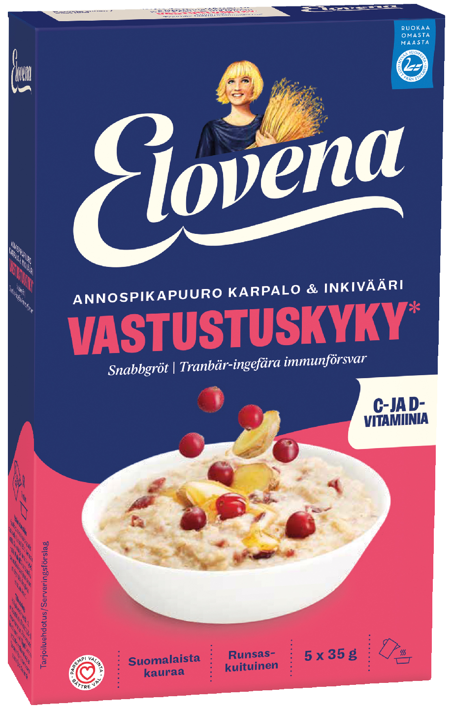 Elovena Annospikapuuro karpalo & inkivääri vastustuskyky 5x35g | K-Ruoka  Verkkokauppa