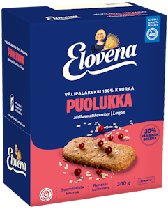 Elovena välipalakeksi 10x30g kaura puolukka