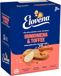 Elovena välipalakeksi 10x30g Uuniomena & Toffee