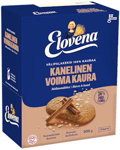 Elovena 10X30g kanelinen voimakaura välipalakeksi 100% kauraa