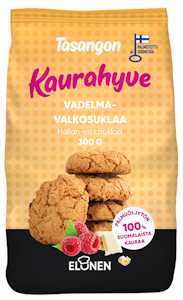 Tasangon kaurahyve vadelma-valkosuklaapikkuleipä 100% kotimaista kauraa 300g