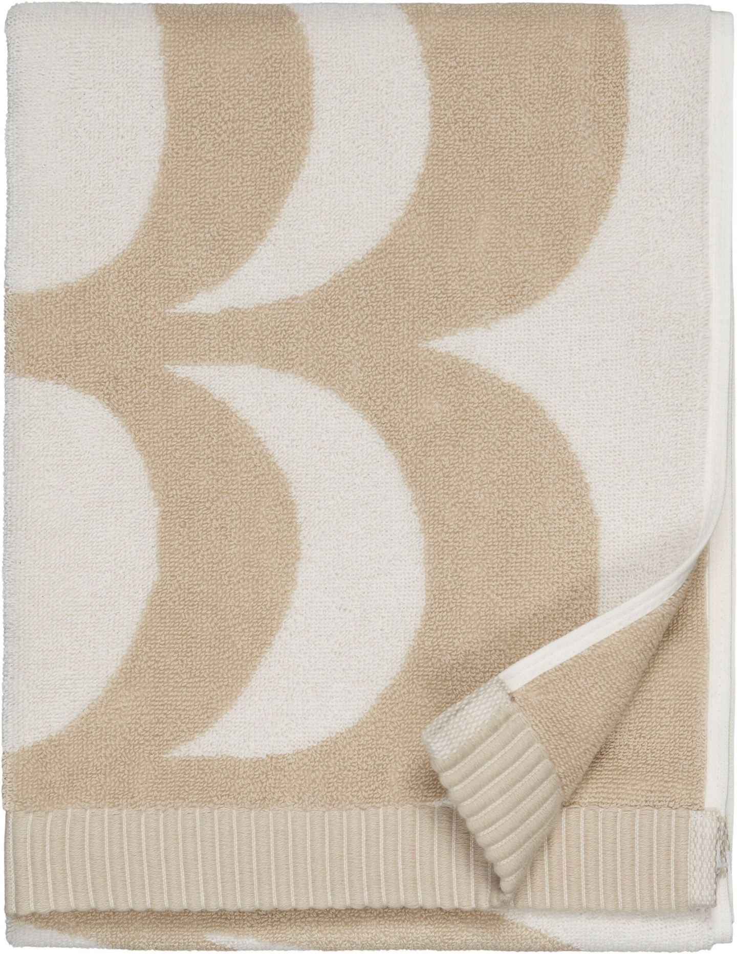 Marimekko Kaivo käsipyyhe 50x70cm beige-valkoinen