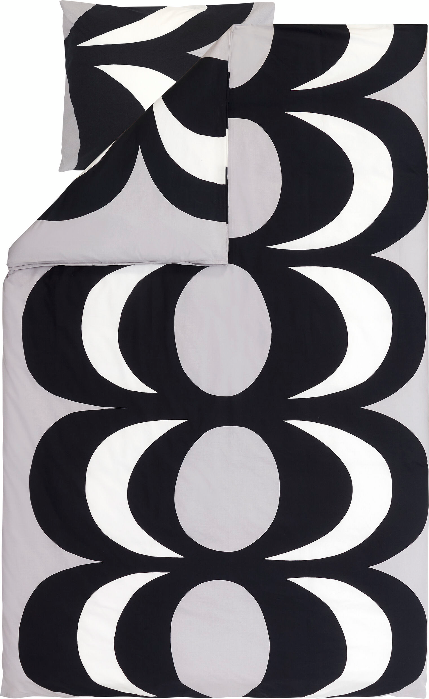 Marimekko Kaivo pussilakanasetti 150x210 cm + 50x60 cm harmaa-musta-valkoinen