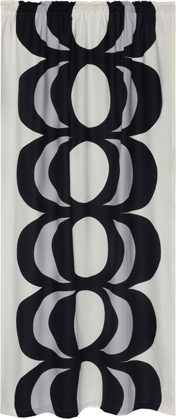 Marimekko Kaivo verho 145x250 cm musta-harmaa-valkoinen