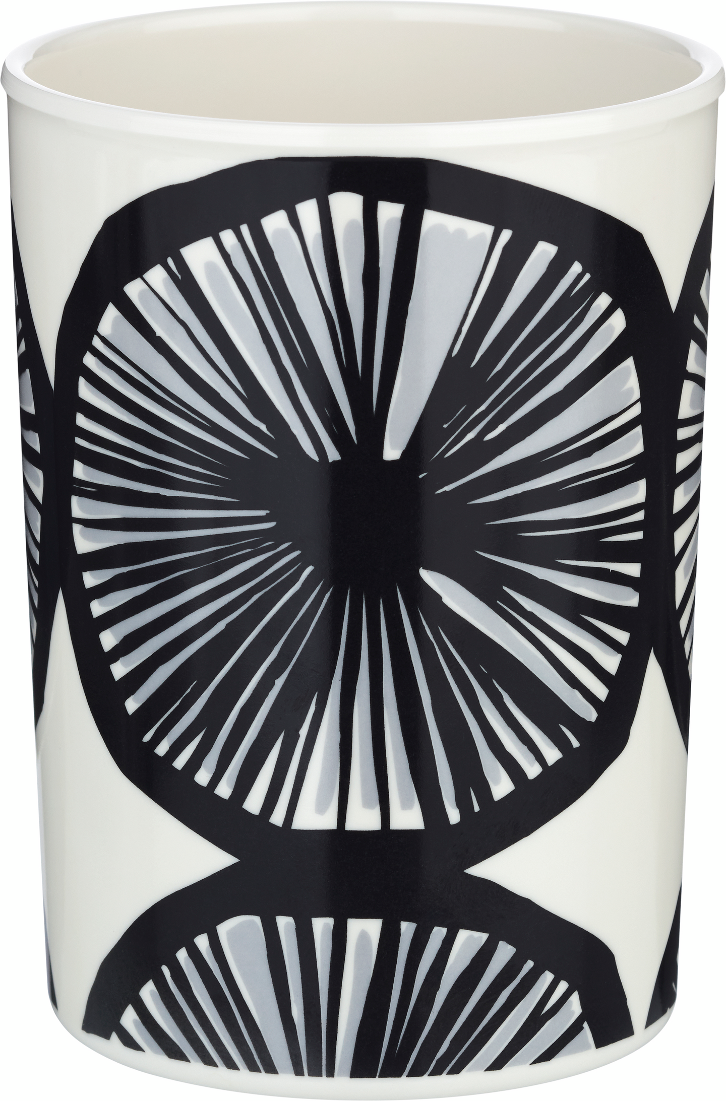 Marimekko Appelsiini picnic muki musta-valkoinen 2,5dl