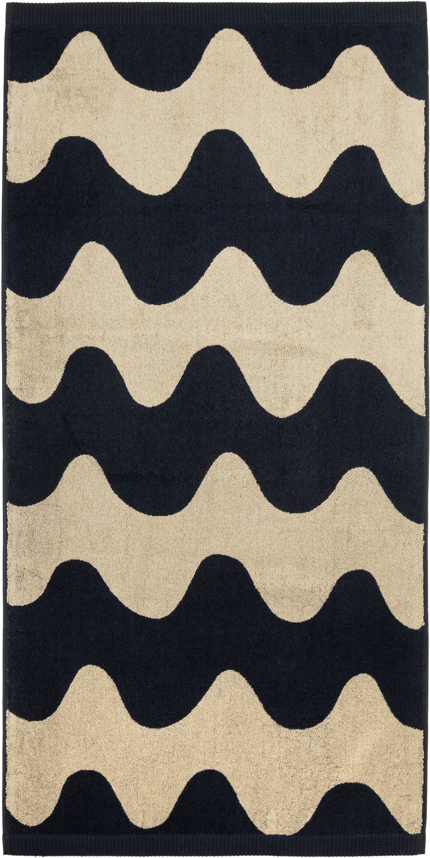 Marimekko Lokki kylpypyyhe 70 x 140 cm musta-beige