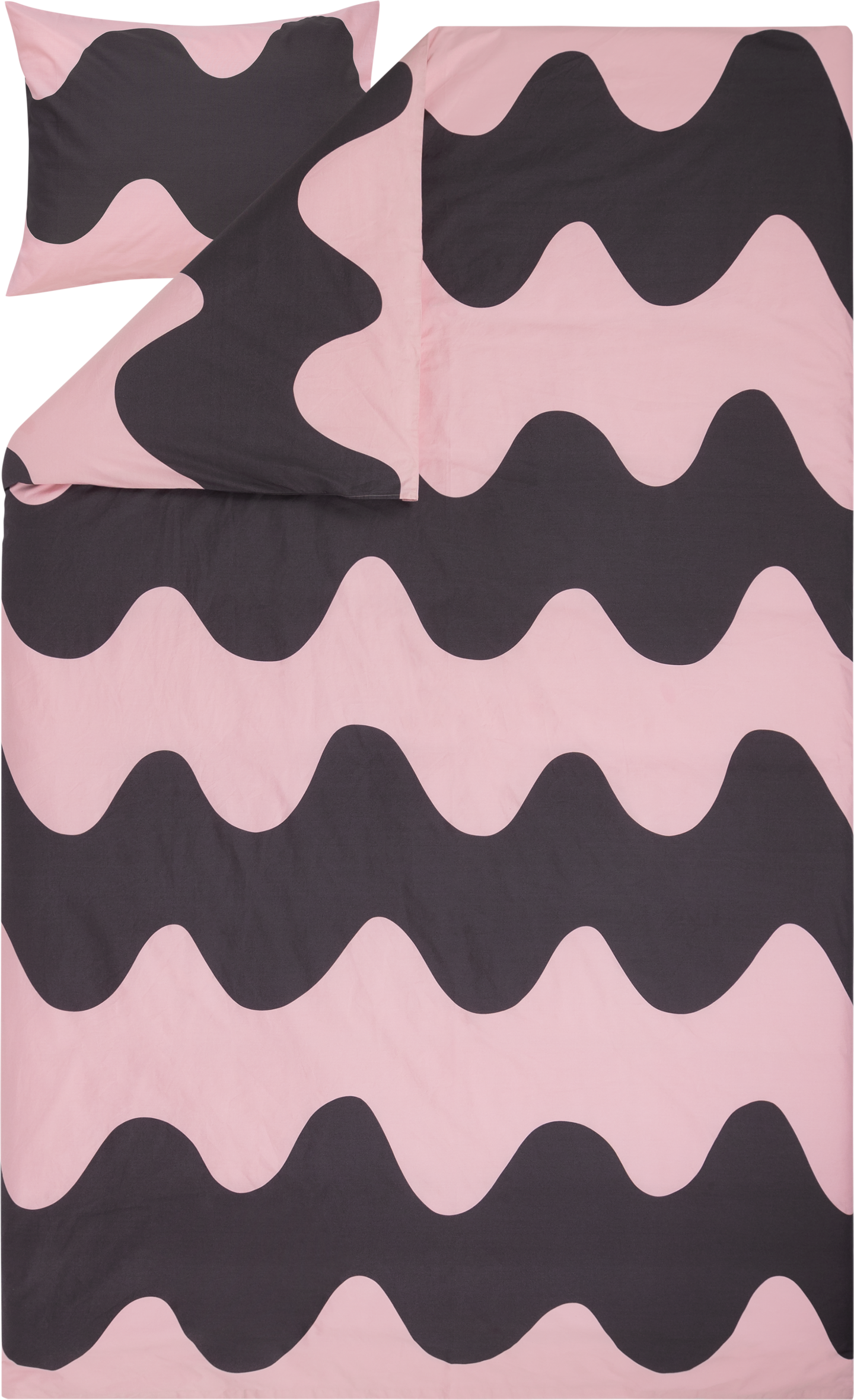 Marimekko Lokki pussilakanasetti blush-tummanharmaa