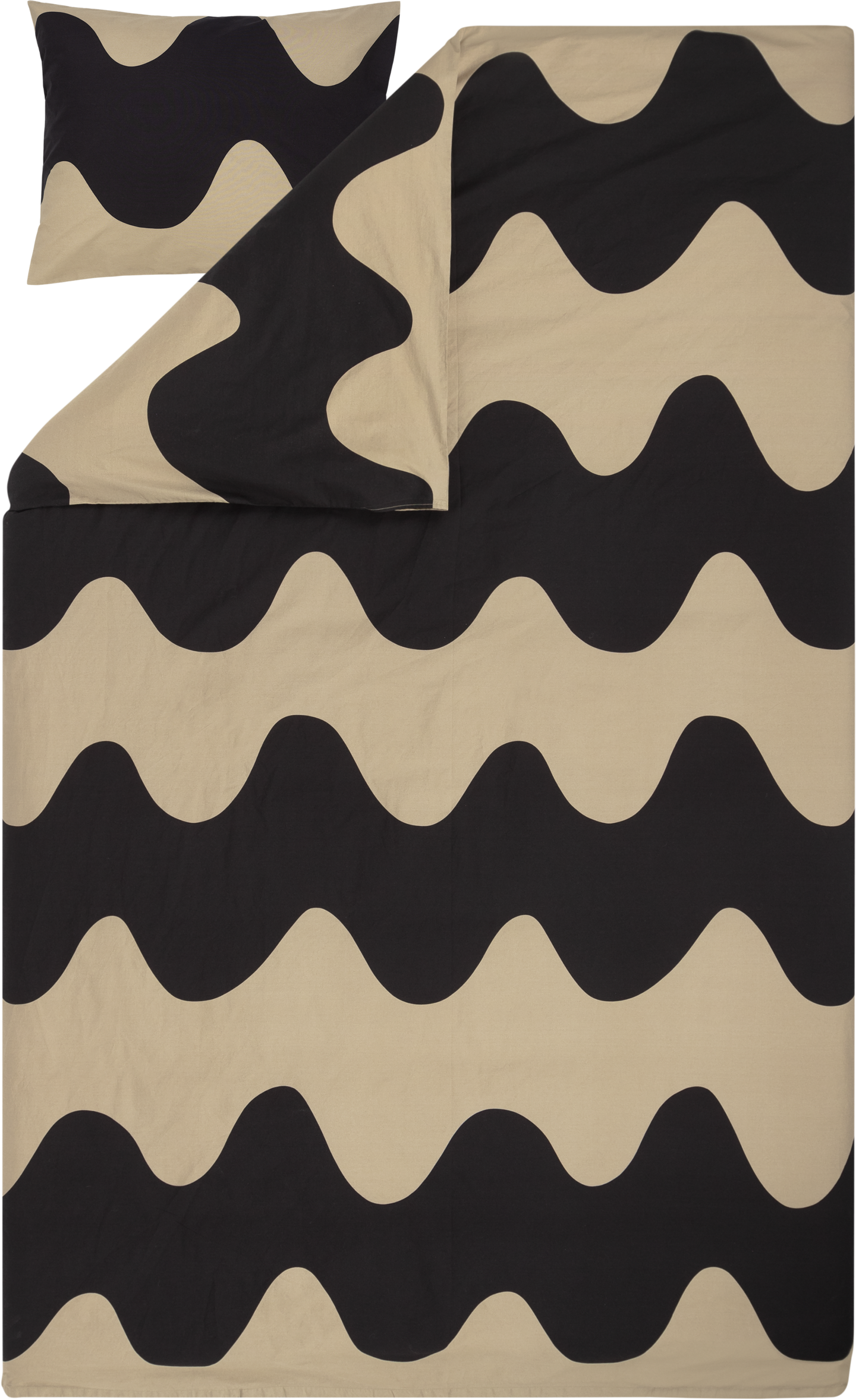 Marimekko Lokki pussilakanasetti musta-beige