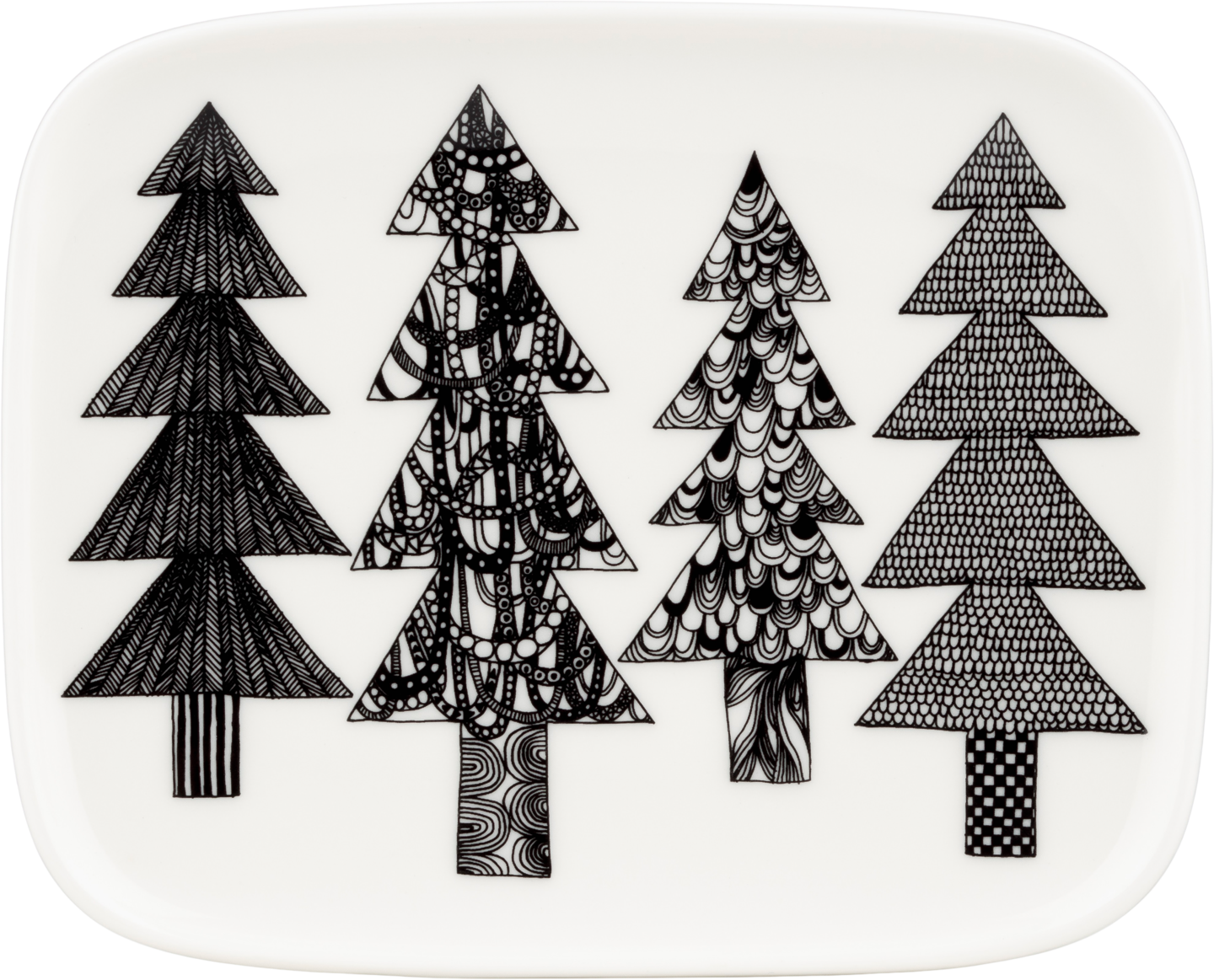 Marimekko Kuusikossa lautanen 15 x 12 cm musta