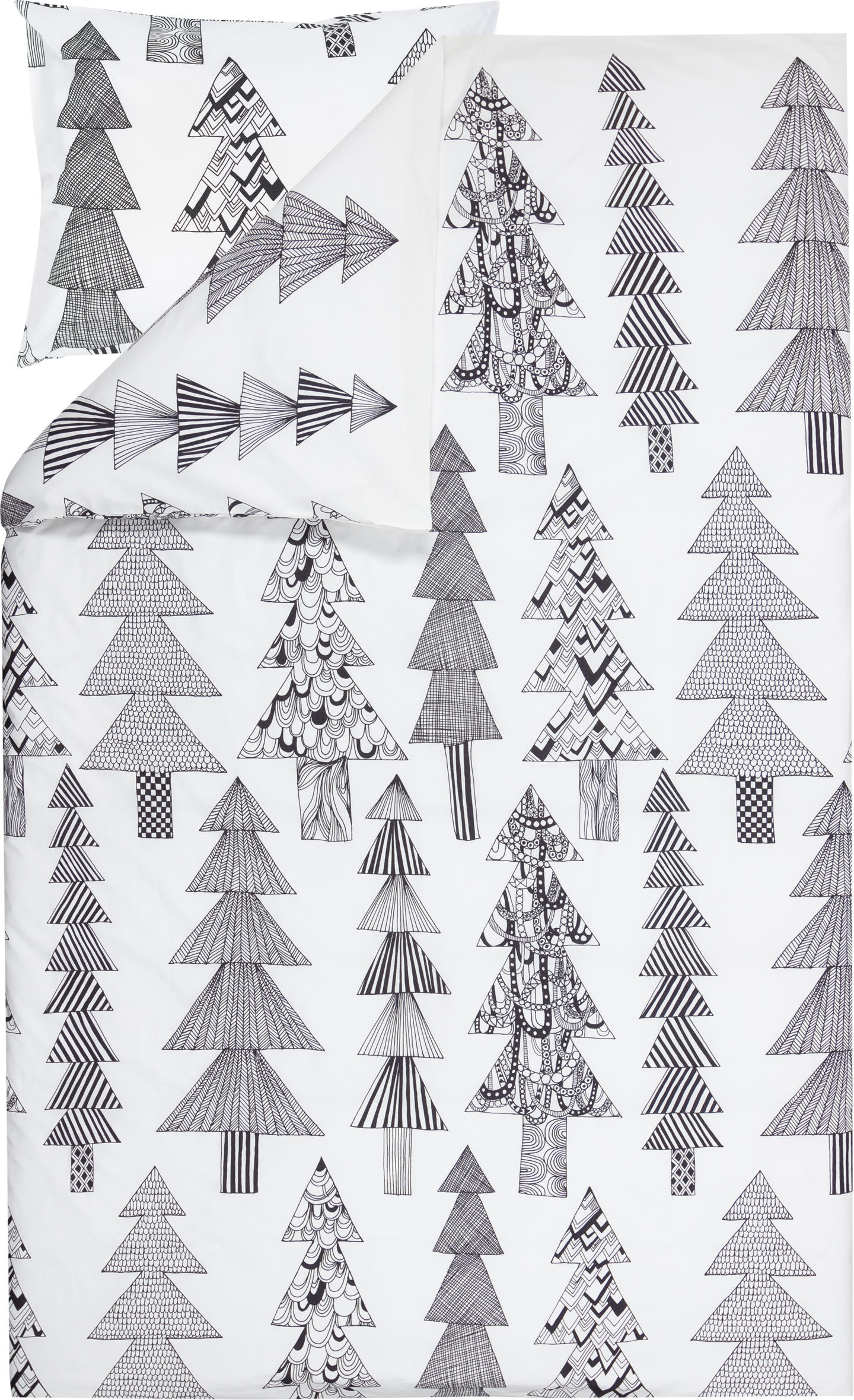 Marimekko Kuusikossa pussilakanasetti 150x210 + 50x60 cm musta