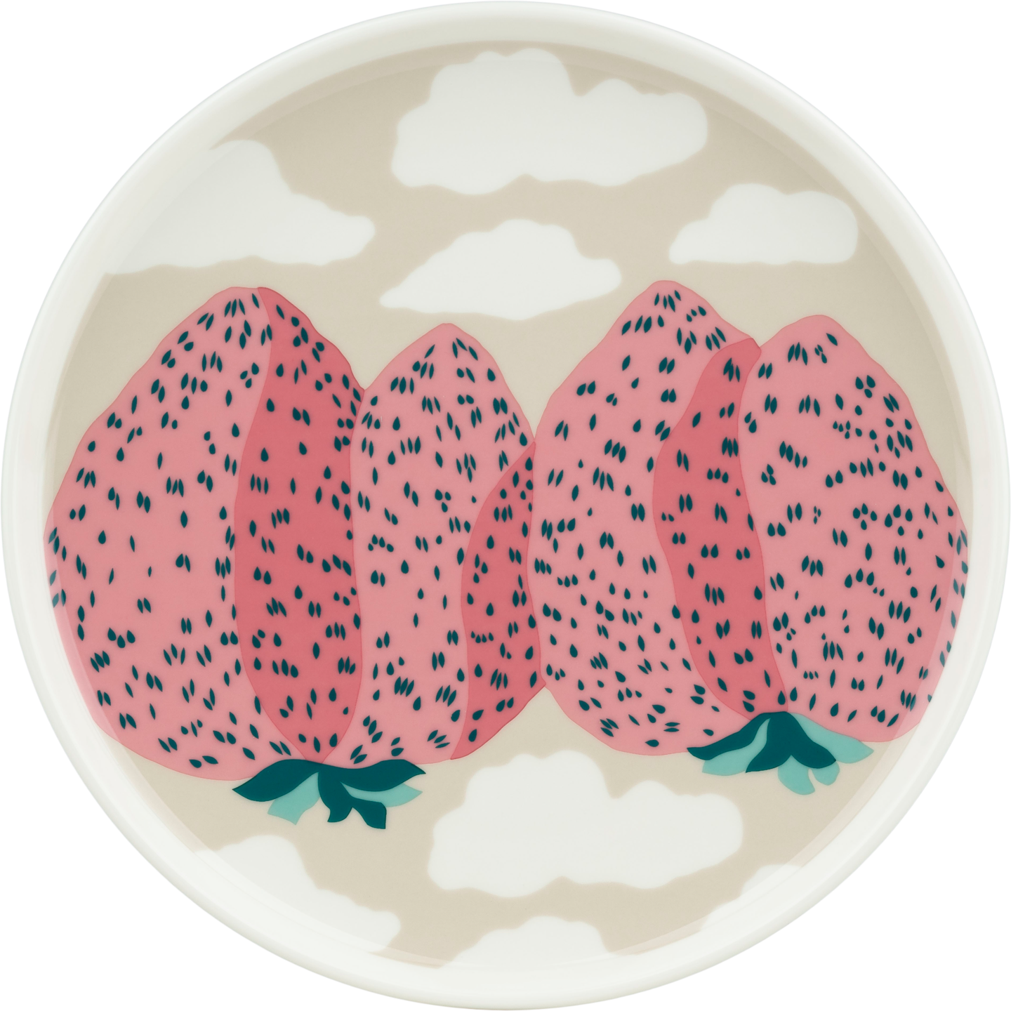 Marimekko Mansikkavuoret lautanen 20 cm beige