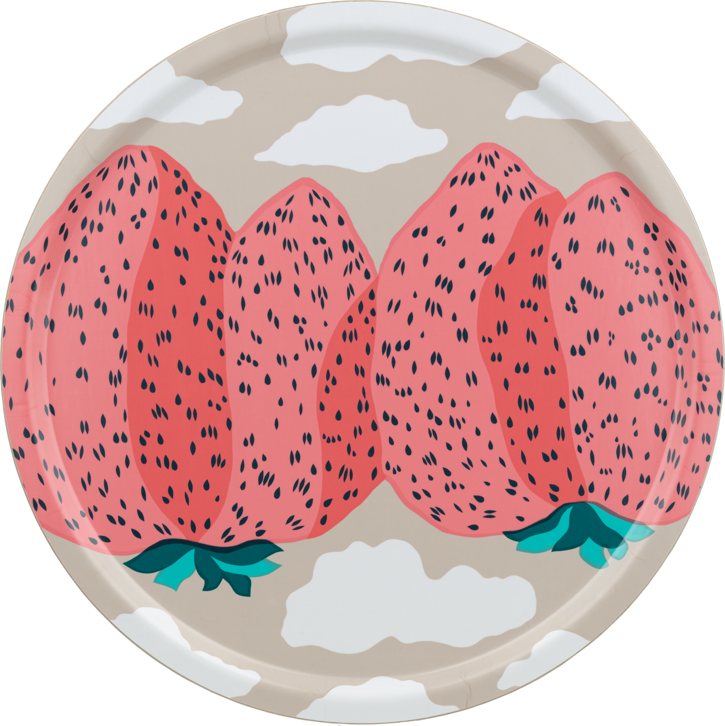 Marimekko Mansikkavuoret tarjotin 46 cm beige