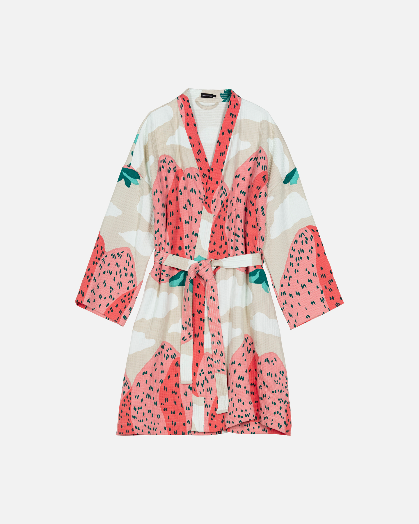 Marimekko Mansikkavuoret aamutakki beige S