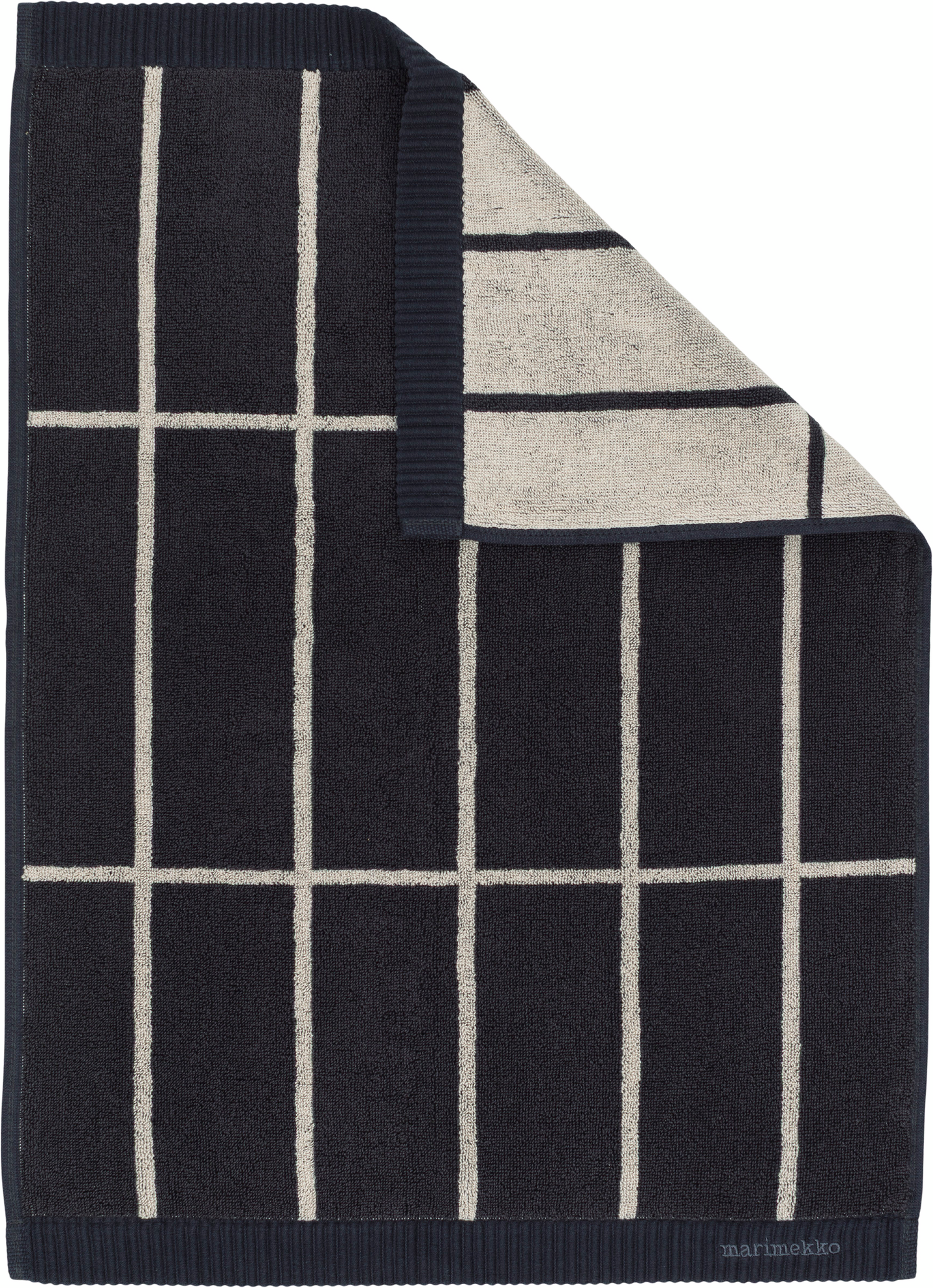 Marimekko Tiiliskivi pyyhe 50x70 cm tummanharmaa-vaalea beige