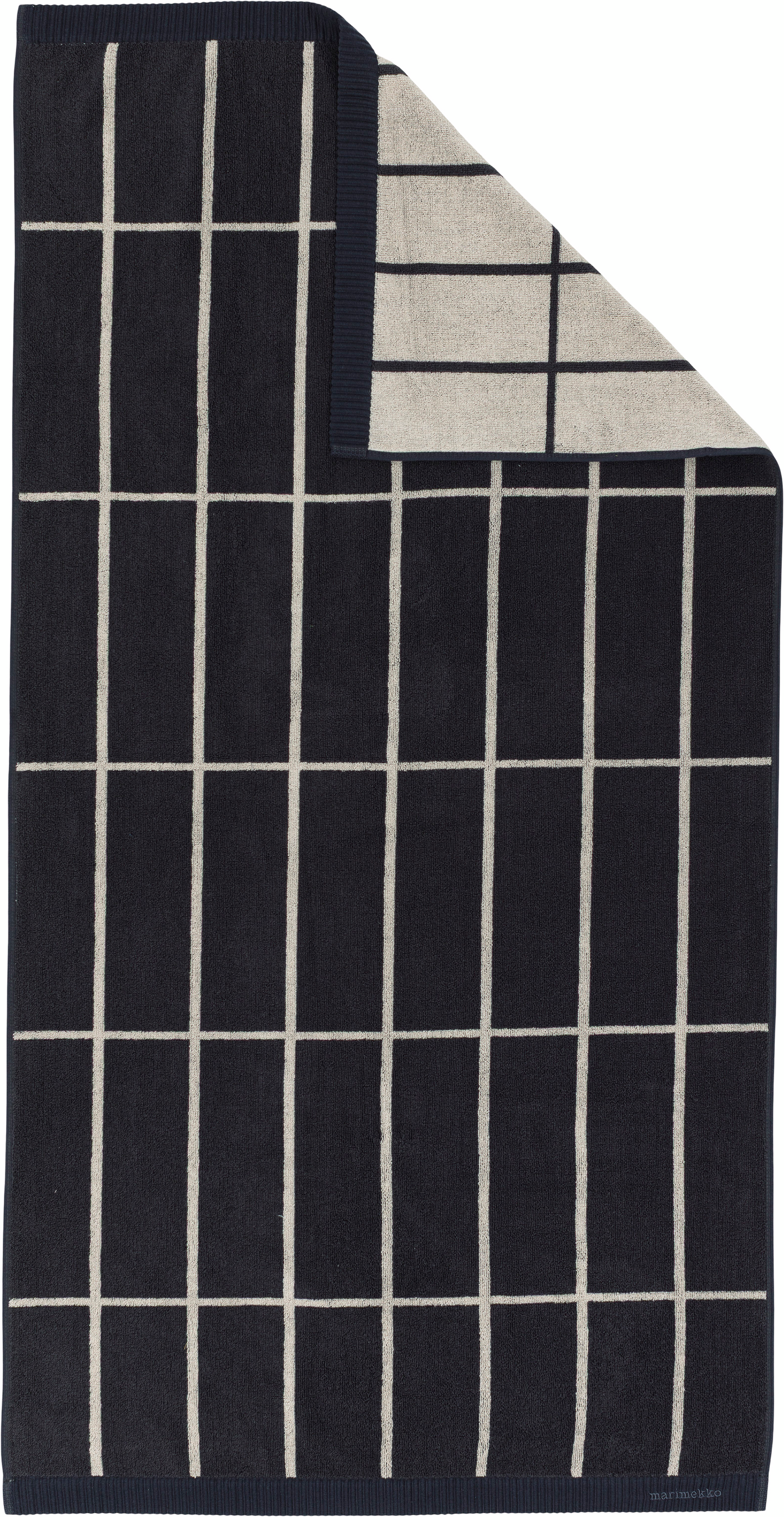 Marimekko Tiiliskivi pyyhe 70x140 cm tummanharmaa-vaalea beige