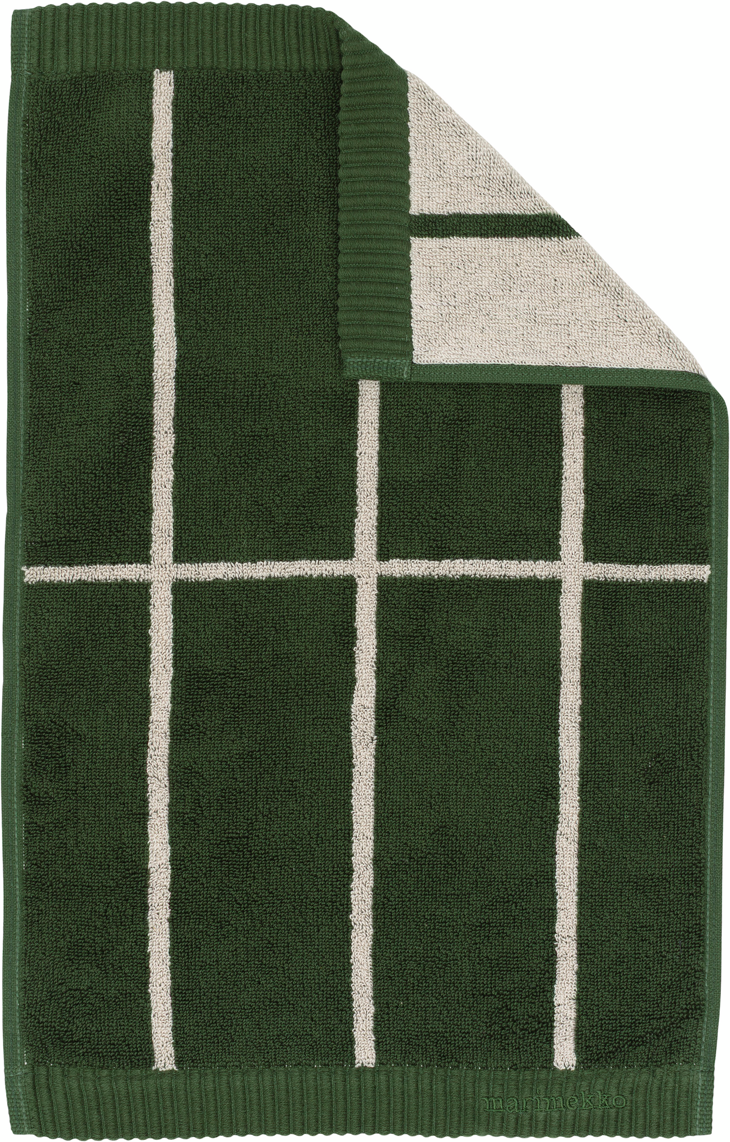 Marimekko Tiiliskivi pyyhe 30x50 cm vihreä-vaalea beige