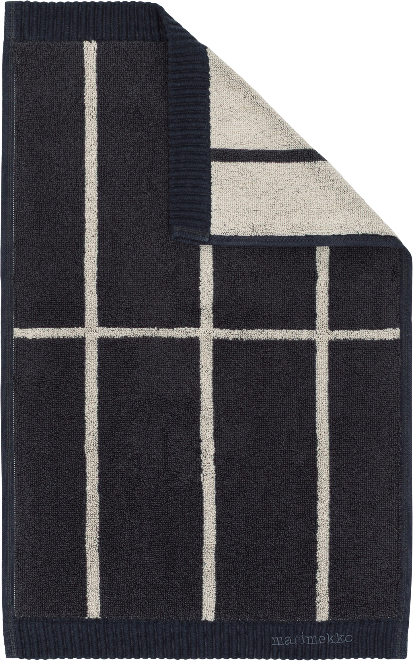Marimekko Tiiliskivi pyyhe 30x50 cm tummanharmaa-vaalea beige