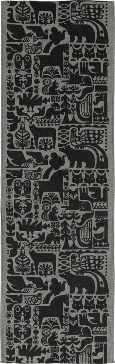 Marimekko Kanteleen kutsu laudeliina 46x150 cm musta-vaalea beige